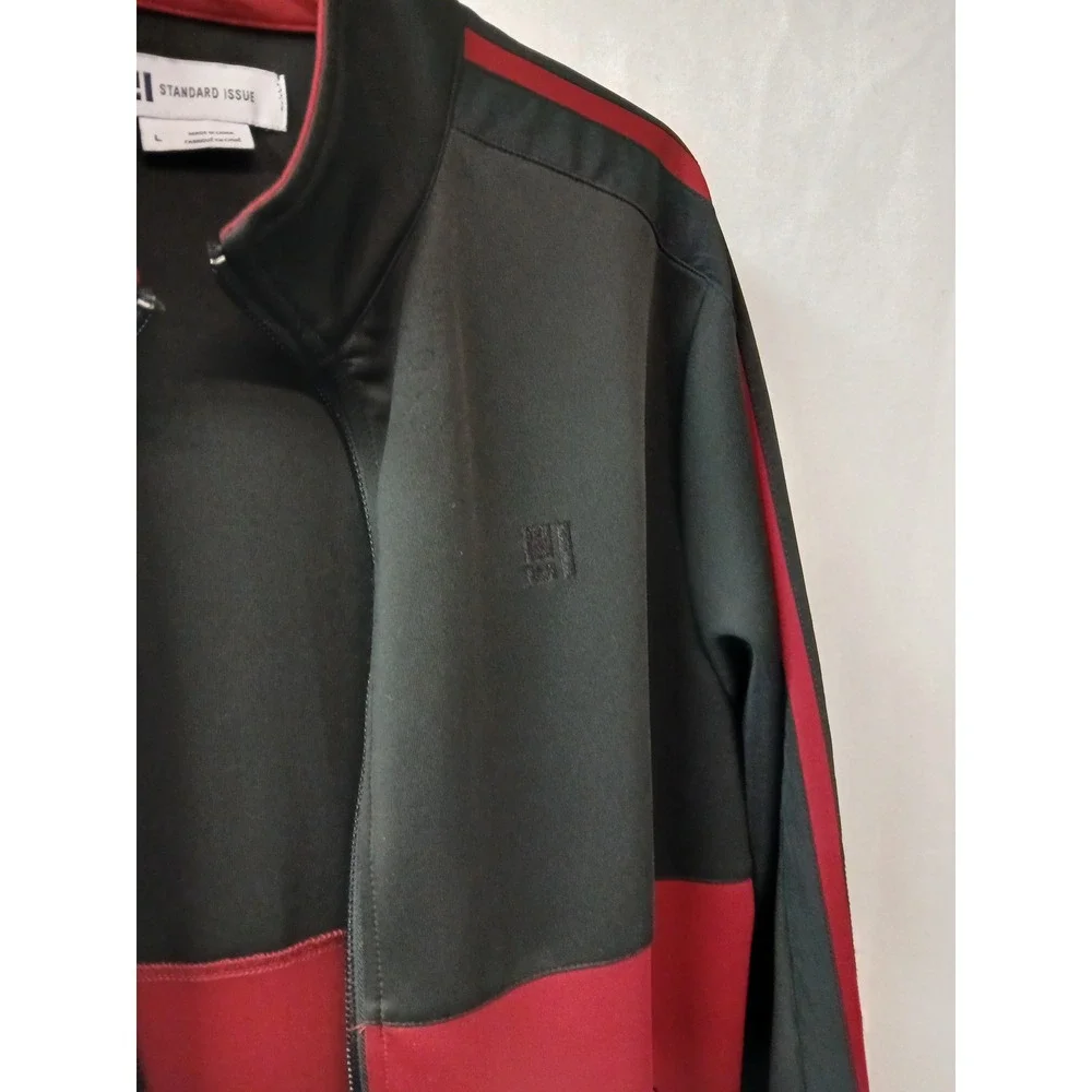 Standard Issue Mens Reto-inspired‎ Track Jacket Black Red Colorblock Zip Men Lg